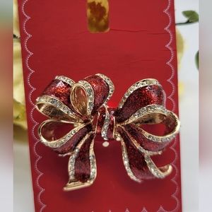 Holiday Lane Christmas Bow pin/brooch